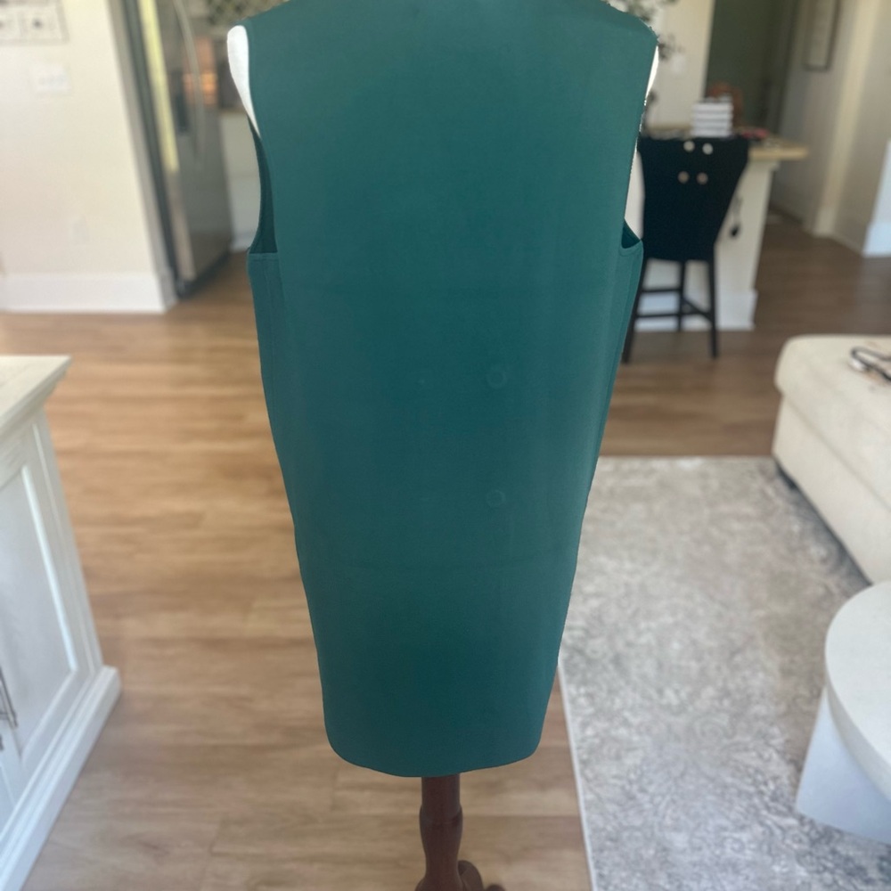 Double-Breasted Green Long Knit Blazer - Picture 3 of 4